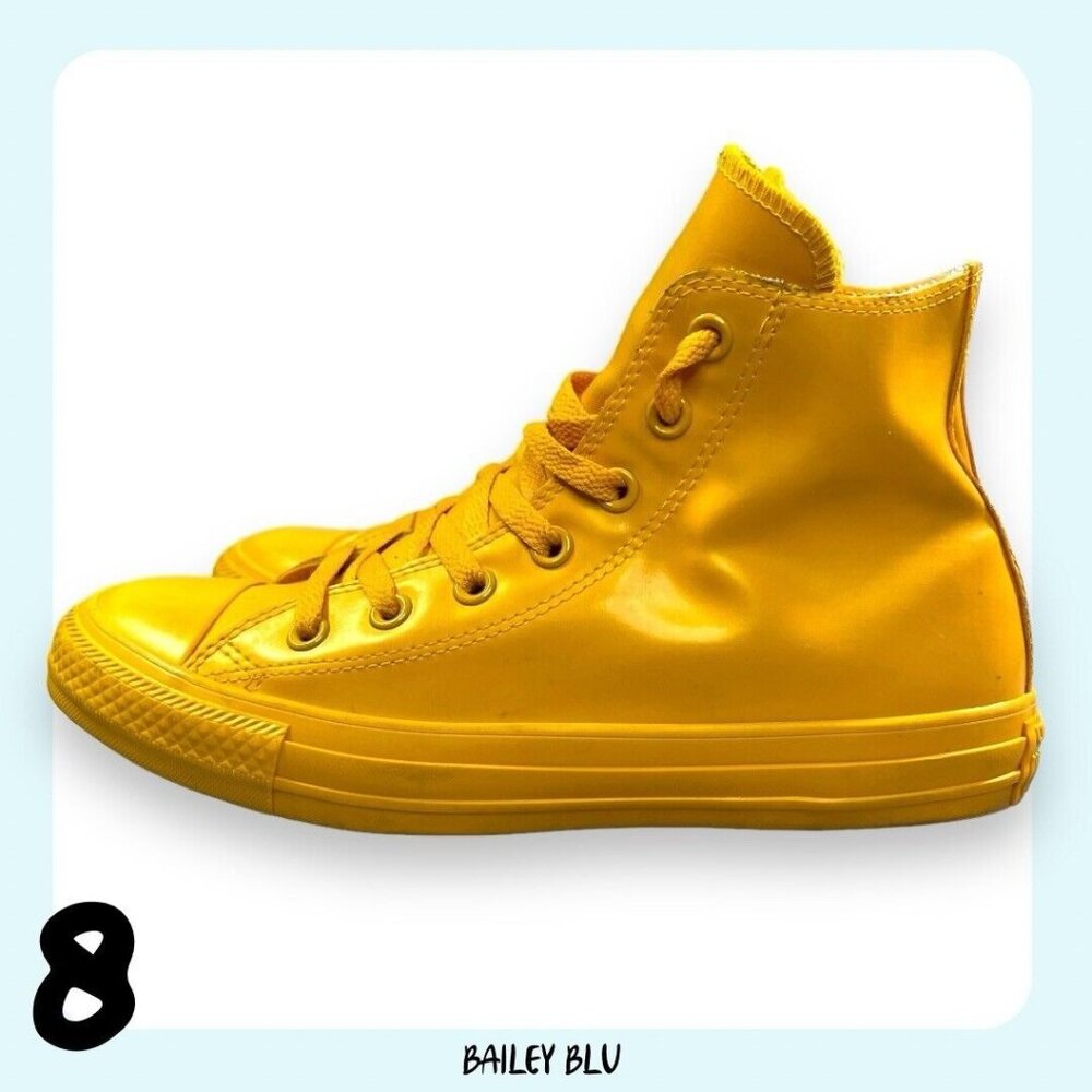 Converse Unisex Yellow Rubber High Rise Rainboot Sneaker Size Wom 8 Men 6